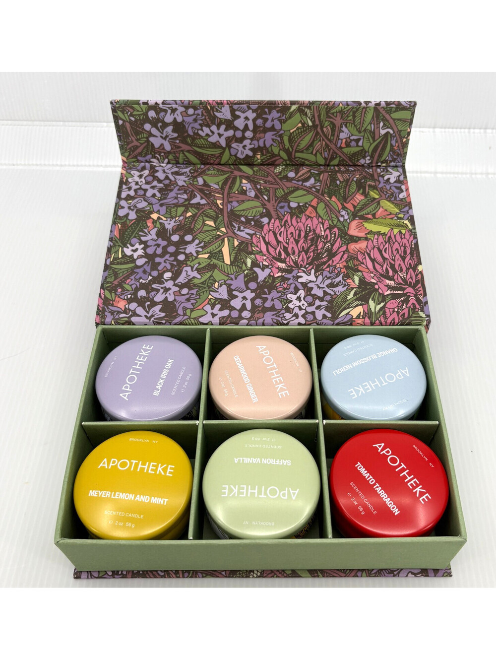 Apotheke Garden Discovery Set 6 Scented 2 Oz Tin Candles 12 Oz Assorted USA